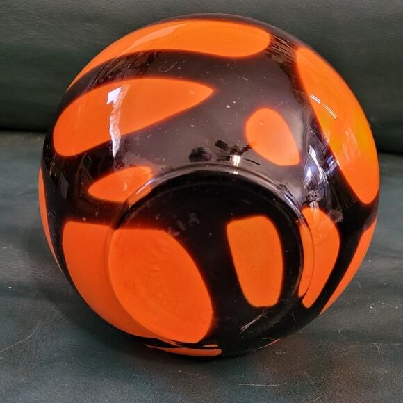 Kralik Czech Tango Orange Web Glass Vase – Bold Retro Statement Home Accent - Picture 8 of 9